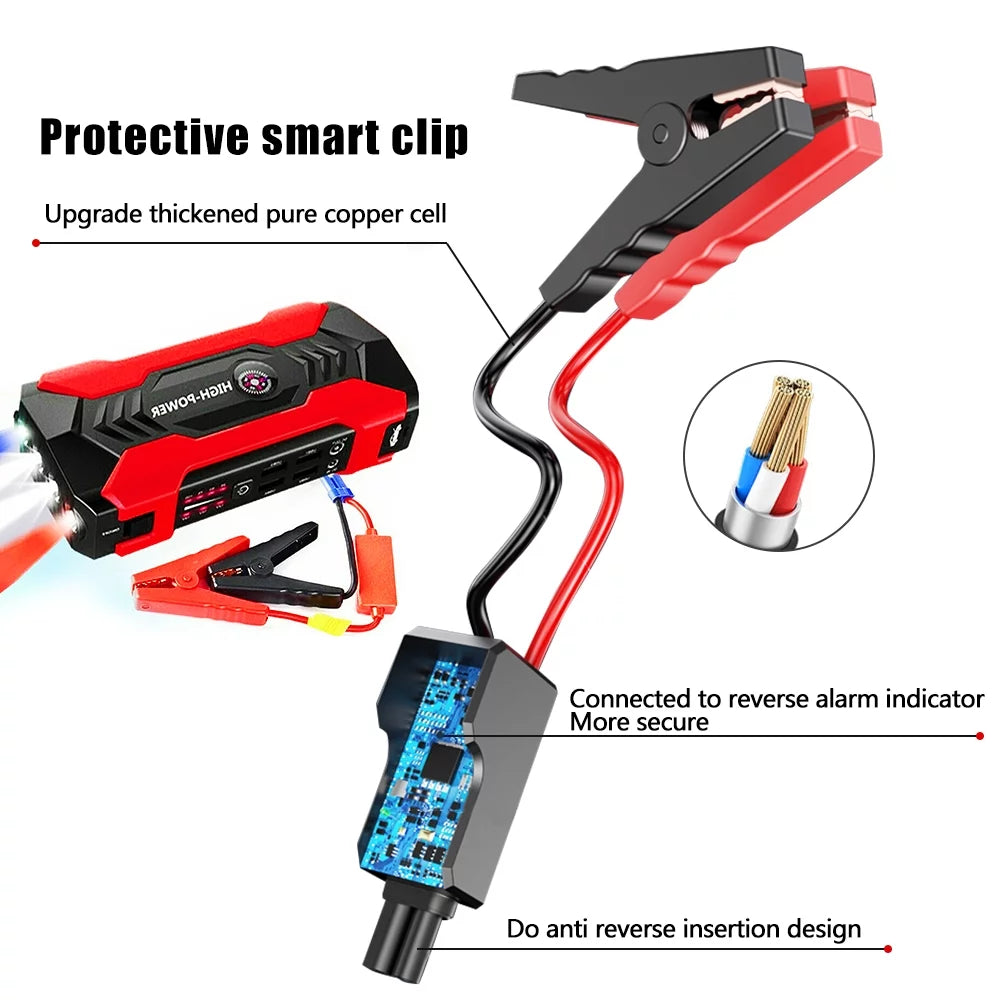 “Portable Car Jump Starter 28000mAh Power Bank with LED Flashlight"