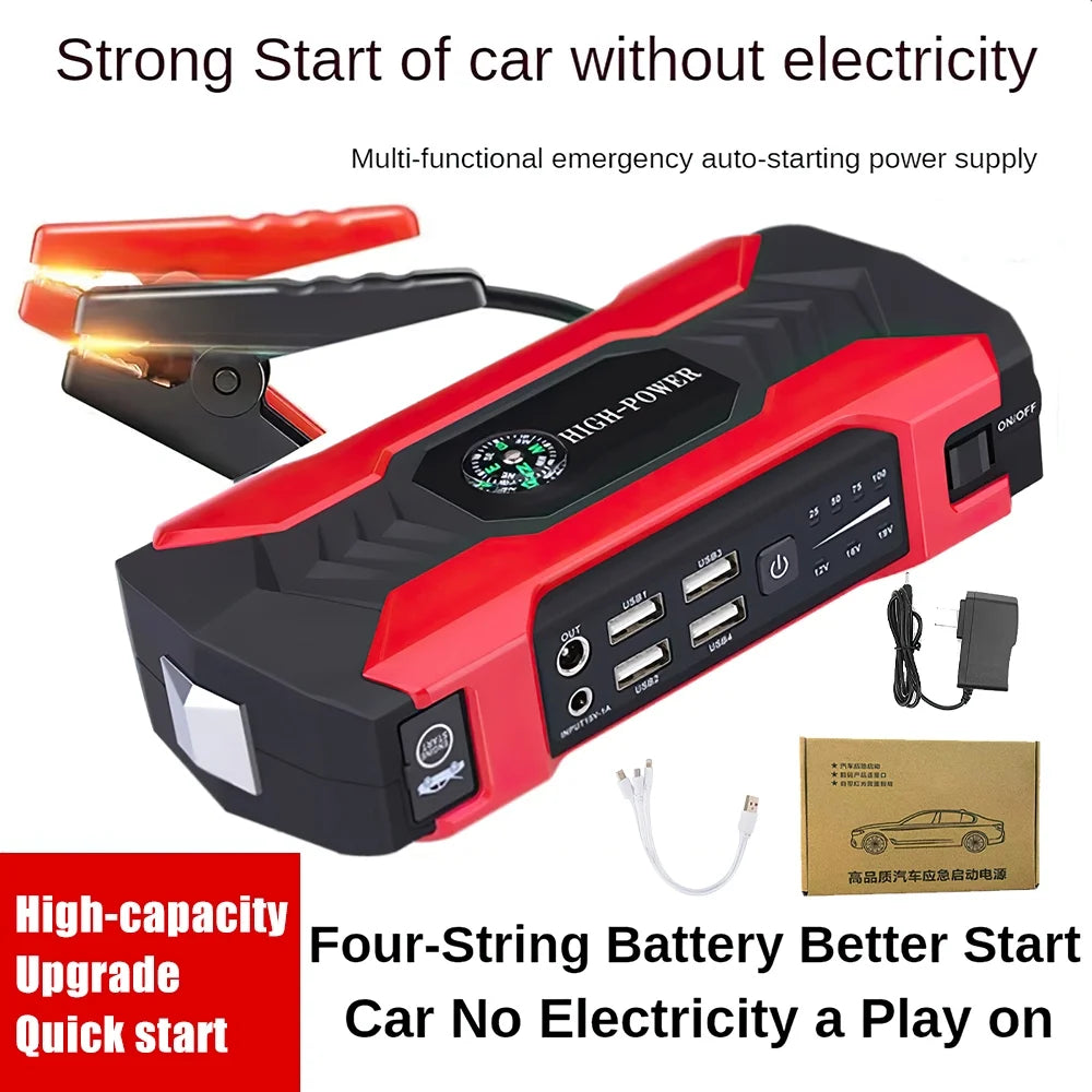 “Portable Car Jump Starter 28000mAh Power Bank with LED Flashlight"