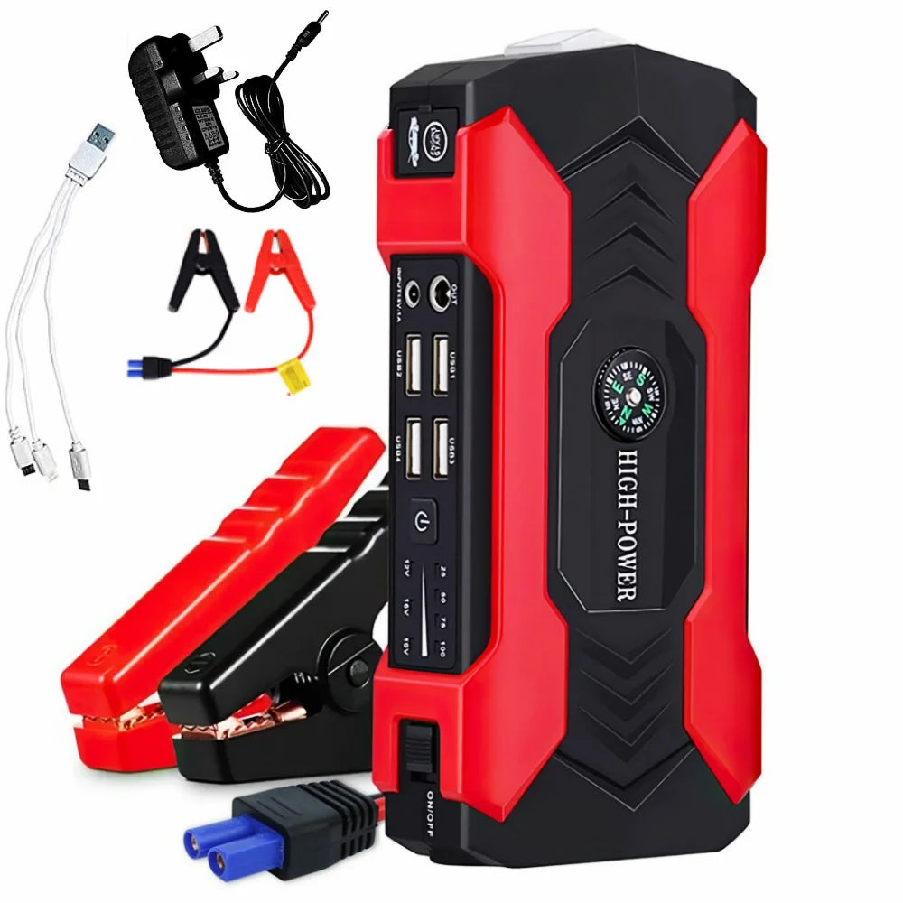“Portable Car Jump Starter 28000mAh Power Bank with LED Flashlight"