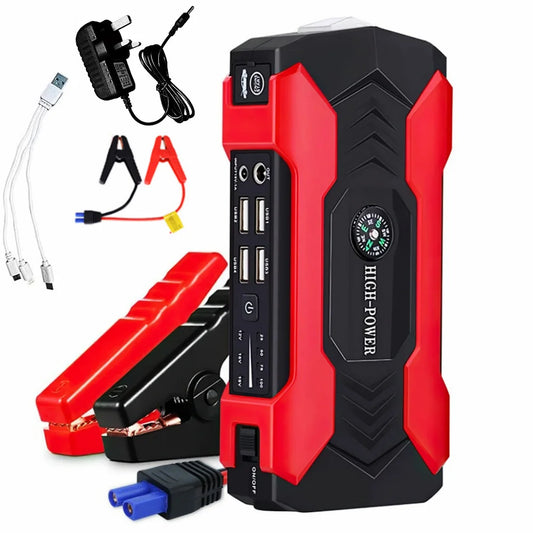 “Portable Car Jump Starter 28000mAh Power Bank with LED Flashlight"