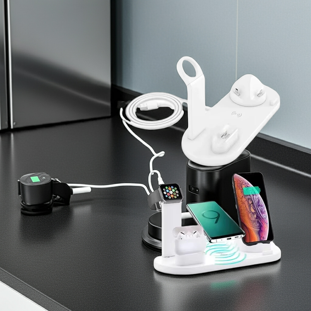 ChargeHub™ Pro 4-in-1 Wireless Dock – One Stand. Total Power. Zero Clutter