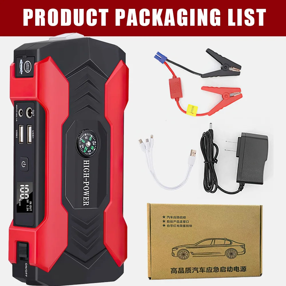 “Portable Car Jump Starter 28000mAh Power Bank with LED Flashlight"